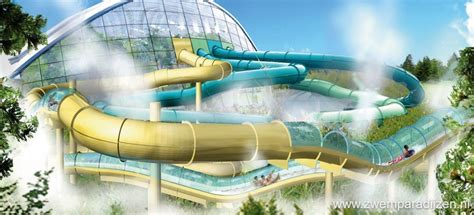 Illustratie van het Aqua Mundo zwemparadijs in Vakantiepark Les Trois Forêts