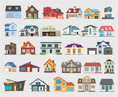Illustratie van verschillende soorten vakantiehuizen