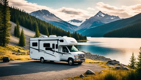 Interieur van een luxe camper, met focus op de zitruimte en keuken.