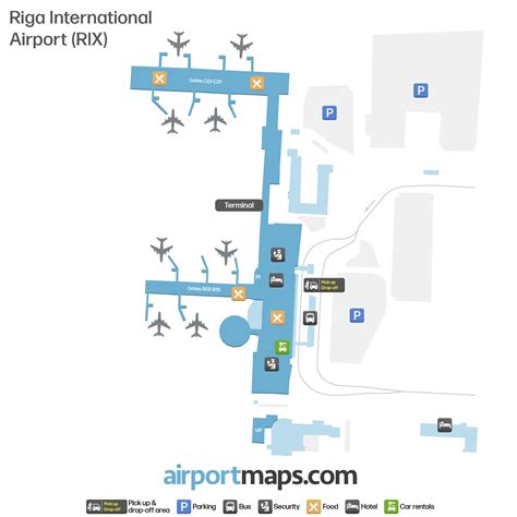 Foto van Riga International Airport (RIX) met aankomende vliegtuigen.