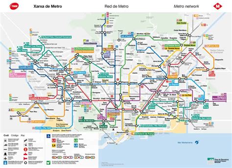 Kaart van het metronetwerk van Barcelona