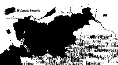 Illustratie van een e-vignet voor Slovenië