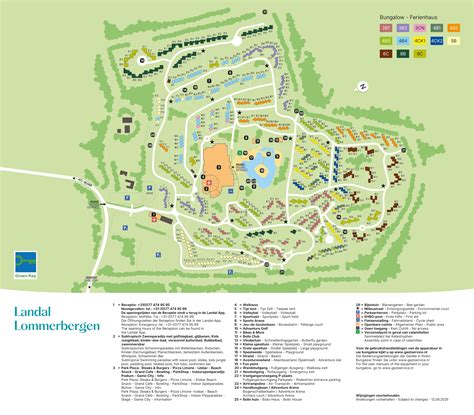 Overzicht van Landal De Lommerbergen met de nadruk op de groene omgeving en de ligging aan de Maas.