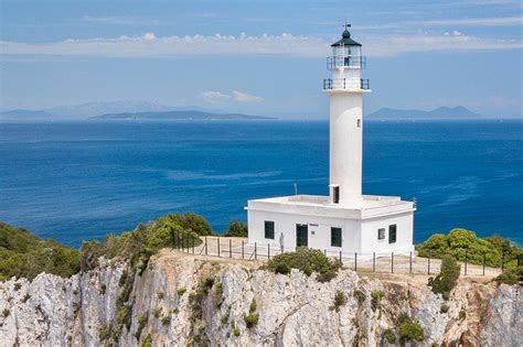 Zonsondergang bij Kaap Lefkatas met de vuurtoren