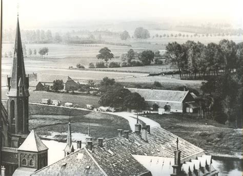 panoramisch uitzicht op het dorp Baarlo met de Maas op de achtergrond