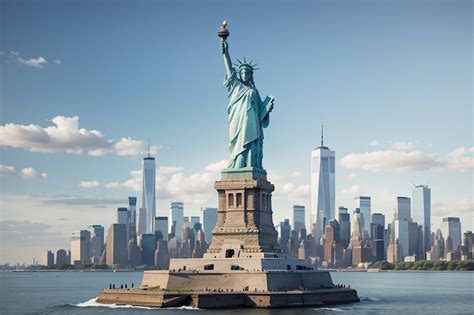 Collage van bekende New Yorkse bezienswaardigheden zoals het Vrijheidsbeeld, Empire State Building en Times Square.