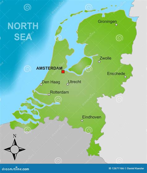 Kaart van Nederland met de verbinding van Amsterdam naar Beijing