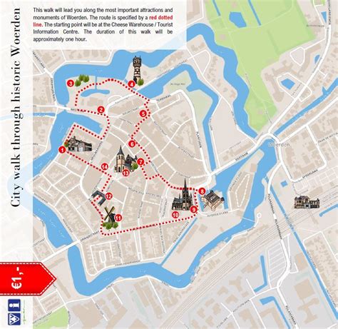 Een kaart van de stadswandeling Girona met belangrijke bezienswaardigheden