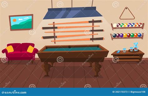 Interieur van de recreatieruimte met biljart en tafelvoetbal