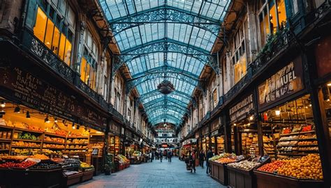 Binnenkant van de Mercado de San Miguel met diverse eetkraampjes
