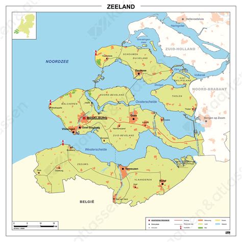 Kaart van Zeeland met de locatie van Vakantiepark Scaldia gemarkeerd