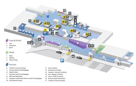 Overzicht van autoverhuurbalies in de aankomsthal van Luchthaven Porto