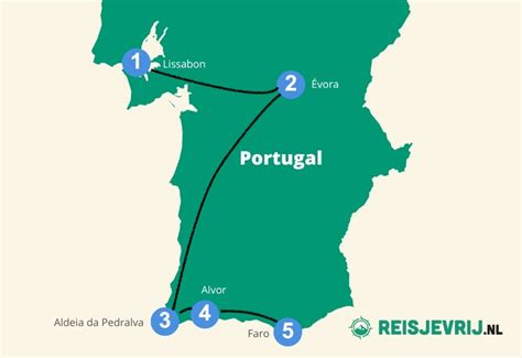 Kaart met mogelijke routes van Maastricht naar Faro, inclusief tussenstops