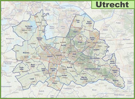 Kaart van Utrecht met de locaties van verschillende autoverhuurbedrijven.