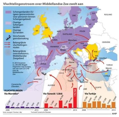 Kaart van Europa met de belangrijkste vluchtroutes van Barcelona naar Brussel en Amsterdam.