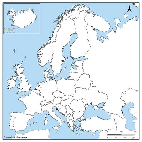 Kaart van Europa met gemarkeerde populaire skigebieden voor last-minute vakanties