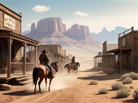 Een thematische scène uit het Wilde Westen in Fraispertuis City met cowboys.