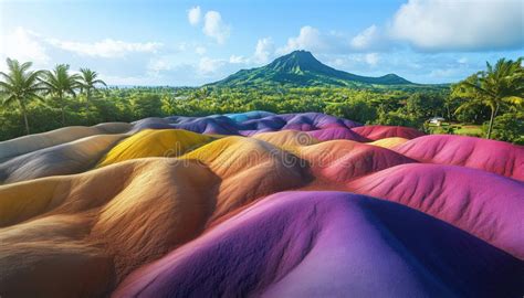 Gekleurde duinen van Seven Coloured Earths in Chamarel, Mauritius