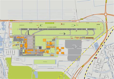 een overzichtskaart van Rotterdam The Hague Airport