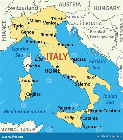 Kaart van Italië met de locatie van Lamezia Terme gemarkeerd