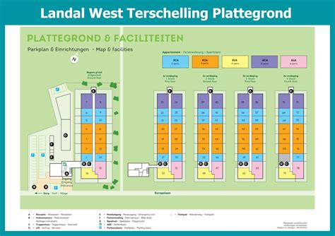 Overzichtskaart van Landal West Terschelling met de ligging ten opzichte van West-Terschelling en de natuurgebieden.