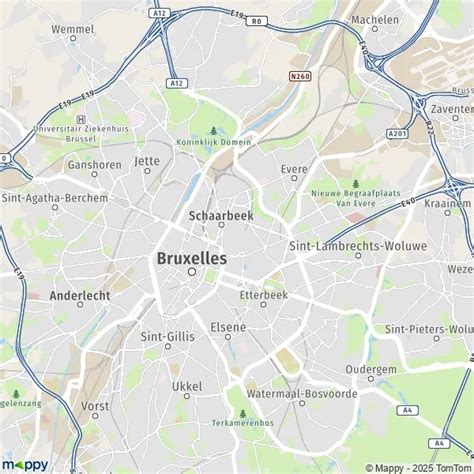 Kaart van de luchthavens van Brussel en Alicante met de verbindingen.