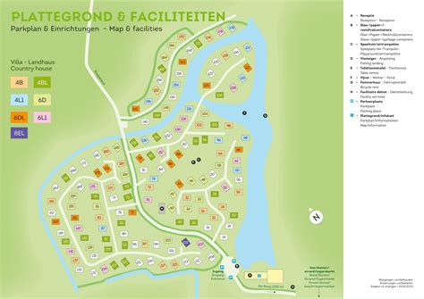 Overzichtskaart van Landal Beach Park Texel met nabijgelegen voorzieningen en het strand