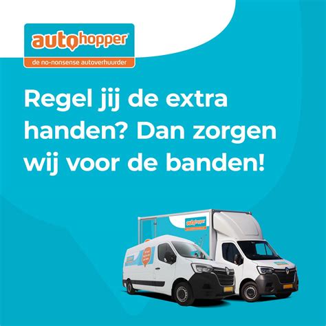 Een gloednieuwe huurauto van Autohopper geparkeerd voor de vestiging