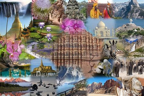 Collage van iconische bezienswaardigheden van populaire tussenstop-bestemmingen zoals Hong Kong, Bali en Dubai.