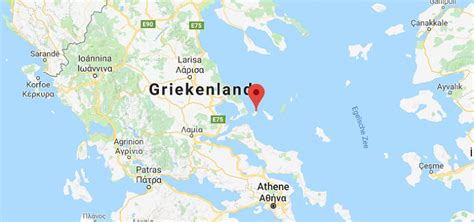 Kaart van Skiathos met belangrijke bezienswaardigheden en stranden aangegeven