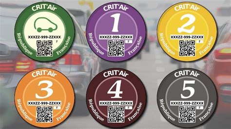 Voorbeeld van een Frans Crit’Air milieusticker