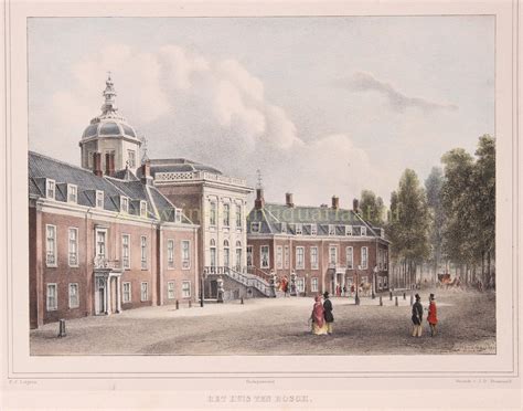 Illustratie van Paleis Huis ten Bosch in de 17e eeuw