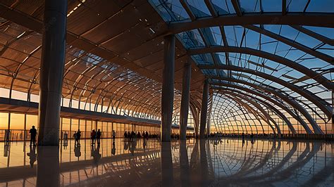 Foto van een schone en moderne luchthaventerminal