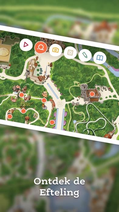 Illustratie van de Efteling Kids app met kleurplaten en spelletjes.
