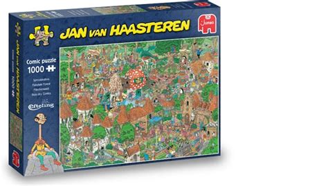 Collage van verschillende Efteling bordspellen en puzzels.