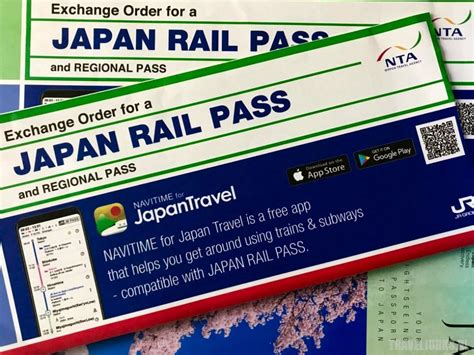 Een voorbeeld van een Japan Rail Pass voucher en de uiteindelijke pas