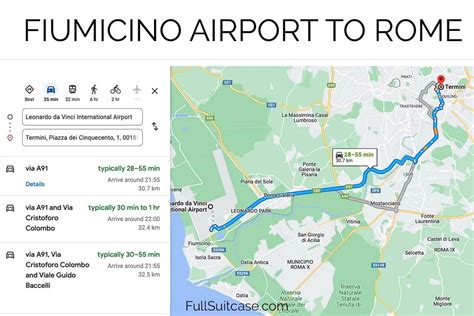 Overzicht van Rome Fiumicino Airport met vliegtuigen op de startbaan