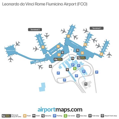 Verschillende autoverhuurbalies op Rome Fiumicino Airport