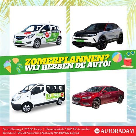 Verschillende soorten huurauto's, van compacte auto's tot busjes