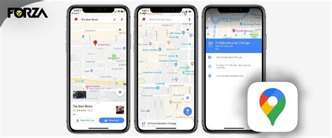 Screenshot van een smartphone met een offline navigatie-app (bijvoorbeeld Google Maps of HERE WeGo) die een route weergeeft in Amerika.