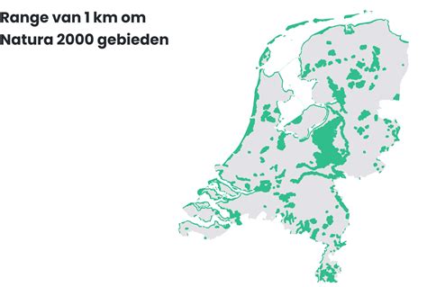 Kaart met Natura 2000-gebieden en potentiële reductiebronnen rondom Schiphol