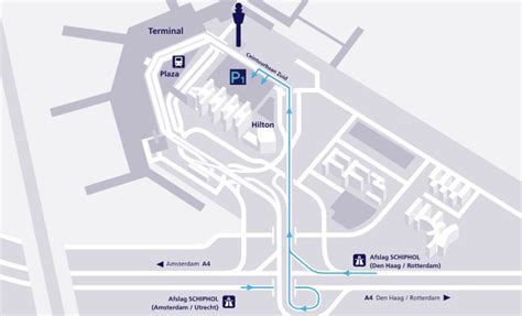 Plattegrond van de Kiss & Ride zone op Schiphol