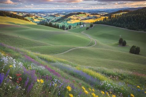 Een schilderachtig Schots landschap met glooiende heuvels en een loch