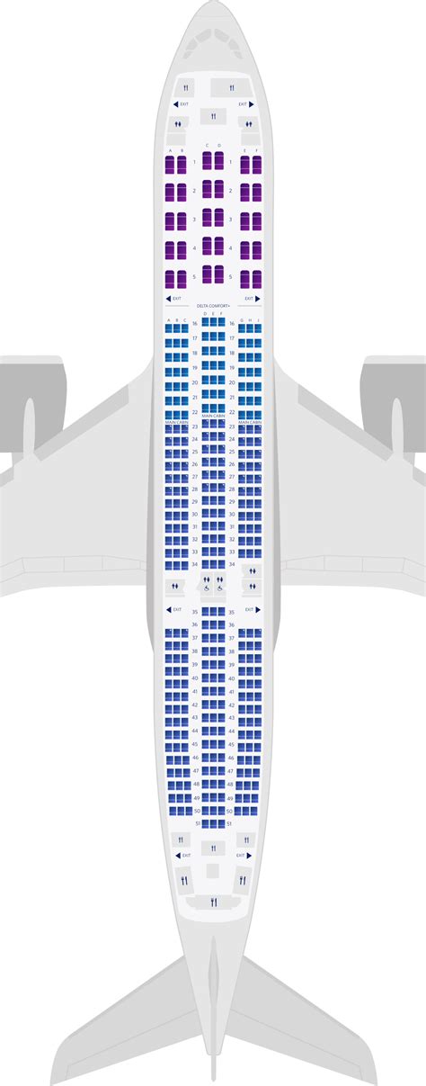 Interieurfoto van de cabine van een Airbus A350-900 met 3-3-3 stoelopstelling