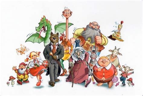 Illustratie van de Efteling met sprookjesfiguren