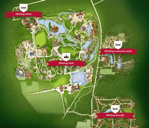 Kaart van de regio rond de Efteling met Nationale Parken