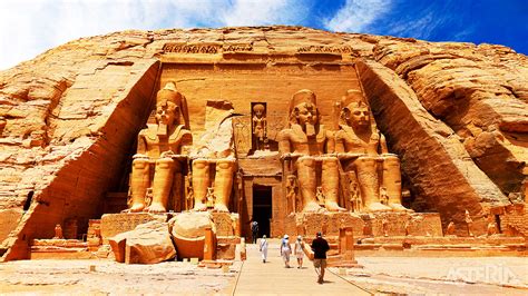 Een indrukwekkende opname van de tempels van Abu Simbel in Egypte