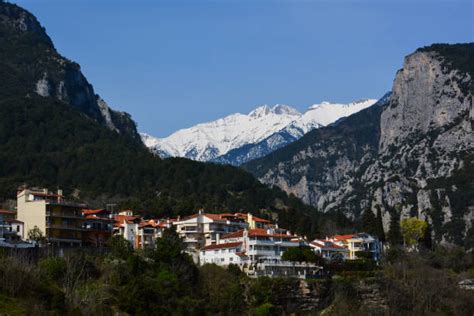 panoramisch uitzicht op de berg Olympus vanuit Litochoro
