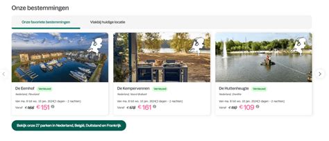 Grafische weergave van de verschillende soorten kortingen bij Center Parcs.
