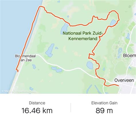 Gedetailleerde kaart van Nationaal Park Zuid-Kennemerland met wandelroutes